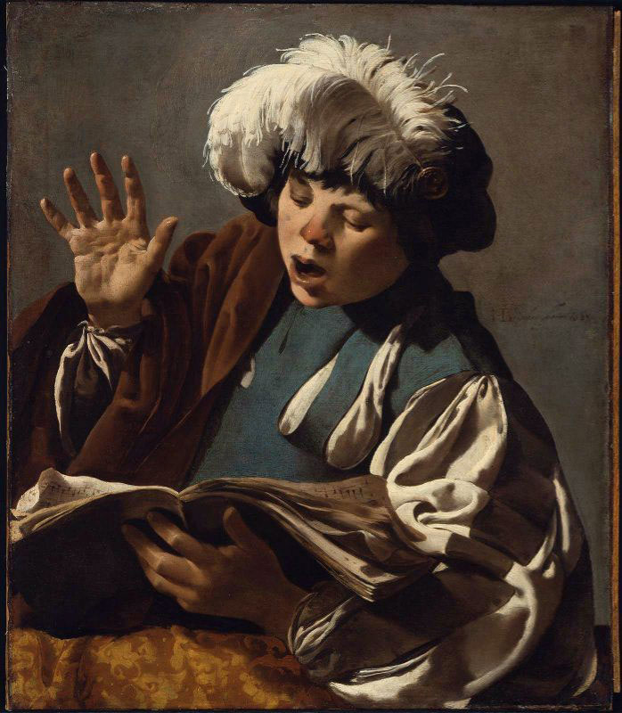 Hendrick ter Brugghen,  Singing Boy, 1627,  Boston Museum of Fine Arts