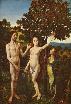 Hugo van der Goes,  Adam and Eve,  ca. 1470, Kunsthistorisches Museum, Vienna