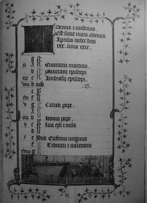 Group K,  November Calendar Page, fol. 11, from the Turin, ca. 1445–52, Biblioteca Nazionale e Universitaria, Formerly Turin