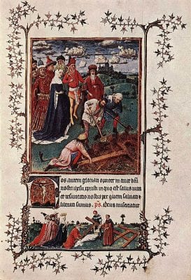 Hand G,  Finding of the True Cross, fol. 118, from the T, ca. 1445–52, Museo Civico d’Arte Antica, Turin