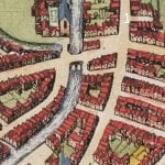 G. Braun and F. Hogenberg, Plan of the City of Mechelen, from Civitates Orbis, Stadsarchief, Mechelen, beeldbankmechelen.be