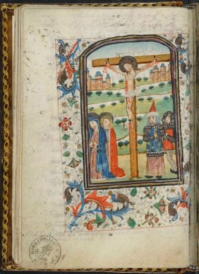 Unknown, Crucifixion miniature to preface the Hours of the, Koninklijke Bibliotheek, Brussels