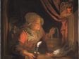 Gerrit Dou,  Old Woman at a Niche by Candlelight, 1671,  The Leiden Collection, New York