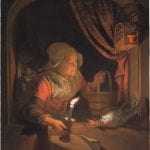 Gerrit Dou,  Old Woman at a Niche by Candlelight, 1671,  The Leiden Collection, New York