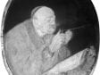 Infrared image of Scholar Sharpening a Quill sh,
