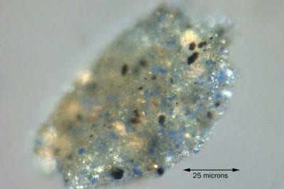 Partially dispersed pigment from the blue-gray de,