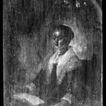 X-radiograph of Portrait of a Lady with a Music Book showing a change in the arched top and a shift of the figure to the right