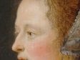 Detail of Portrait of a Lady in Profile showing a change in the woman’s upper profile