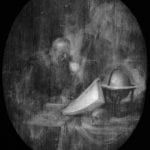 X-radiograph of Scholar Interrupted at His Writing showing an earlier easel in the background