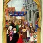 Nikolaus Glockendon,  Corpus Christi Procession, Missale Hallense of A, 1524,  Aschaffenburg, Hofbibliothek