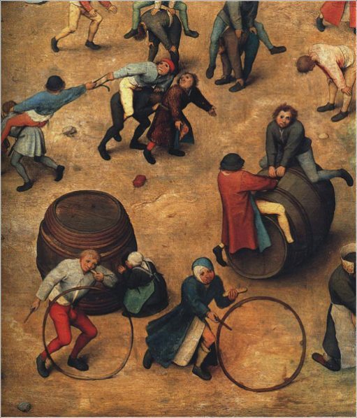 Pieter Bruegel,  Children’s Games, Hoop-rolling detail, 1560,  Kunsthistoriches Museum, Vienna