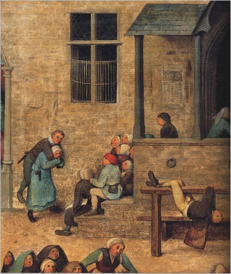 Pieter Bruegel,  Children’s Games, Saint Nicolas baskets detail, 1560,  Kunsthistoriches Museum, Vienna