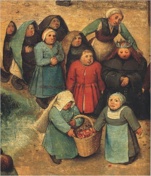 Pieter Bruegel,  Children’s Games, Whitsun bride detail, 1560,  Kunsthistoriches Museum, Vienna