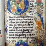 Folio of a prayer book (fol. 14r), showing discol,  ca. 1475-85,  University Library, Luik