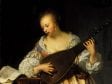 Frans van Mieris,  Woman Playing a Theorbo-Lute, 1663, Edinburgh, National Gallery of Scotland