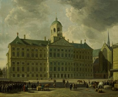  Gerrit Berckheyde (1638–1698),  View of the Town Hall of Amsterdam, Amersfoort, Bruikleen Rijksdienst voor het Cultureel Erfgoed