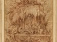 Attributed to Jacopo Zucchi (1540–1595/6),  Design for a Fountain with Perseus Killing Medus,  ca. 1600,  Paris, Musée du Louvre, Cabinet des Estampes