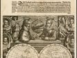 Double Hemisphere Map with Portraits of Magellan,,