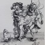 Urs Graf;  Lustful Old Fool and Woman with Baby: Allegory of Fiddling;  early 16th century;  drawing.;  Basel, Offentliche Kunstsammlung, Kupferstichkabinett;  inv. U.X. 108