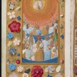 Maximilian Master,  All Saints (strewn-flower border), 170 x 90 mm, i,  ca. 1490–95,  Oxford, Bodleian Library