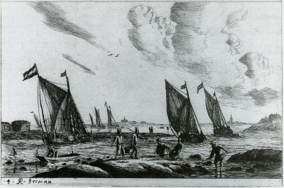 Reinier Nooms, called Zeeman (Amsterdam ca. 1623–1667 Amsterdam),  Flooded land in Zeeland,  ca. 1656,