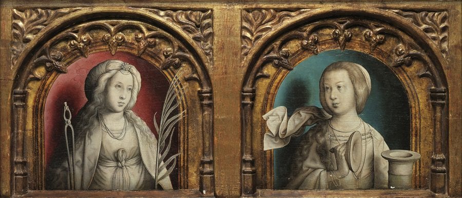 Juan de Flandes, Saints Apolonia and Mary Magdalen from the altarp, 1507, University of Salamanca