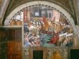 Workshop of Raphael,  Coronation of Charlemagne (with scene of Simon Ma,  1514–17,  Vatican City, Stanza dell’Incendio di Borgo