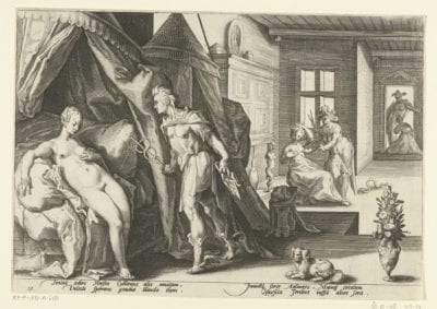 Anonymous, after Hendrick Goltziuis, Mercury Visits Herse’s Bedroom, 1589,