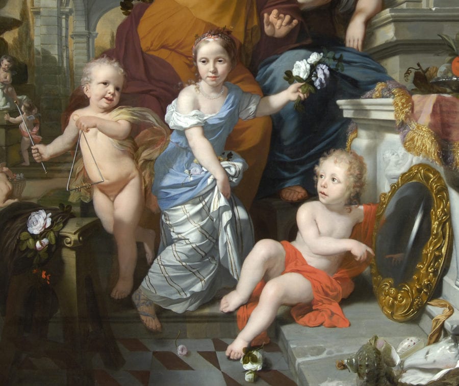 Gerard de Lairesse, Allegory of the Senses, detail of three children, 1668, Kelvingrove Art Gallery and Museum (Glasgow Museums)