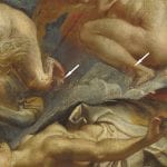 Peter Paul Rubens, The Fall of Phaeton, detail of the space between the Horae at left, begun ca. 1604–1605, completed ca. 1610–1612, National Gallery of Art, Washington