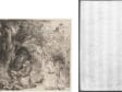 Left: Rembrandt Harmenszoon van Rijn, St. Francis Praying Beneath a Tree, The Frick Collection, 1916.3.35. Right: Beta-radiograph of portion around watermark