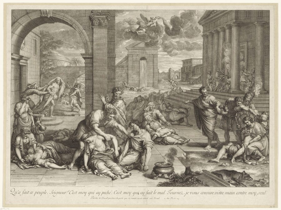 Girard Audran (II) after Pierre Mignard, The Plague in Aeacus, 1650–1703