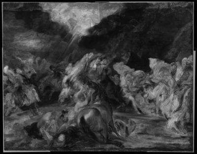 Infrared Reflectogram, Peter Paul Rubens, The Conversion of Saint Paul (painting), The Courtauld Gallery, London