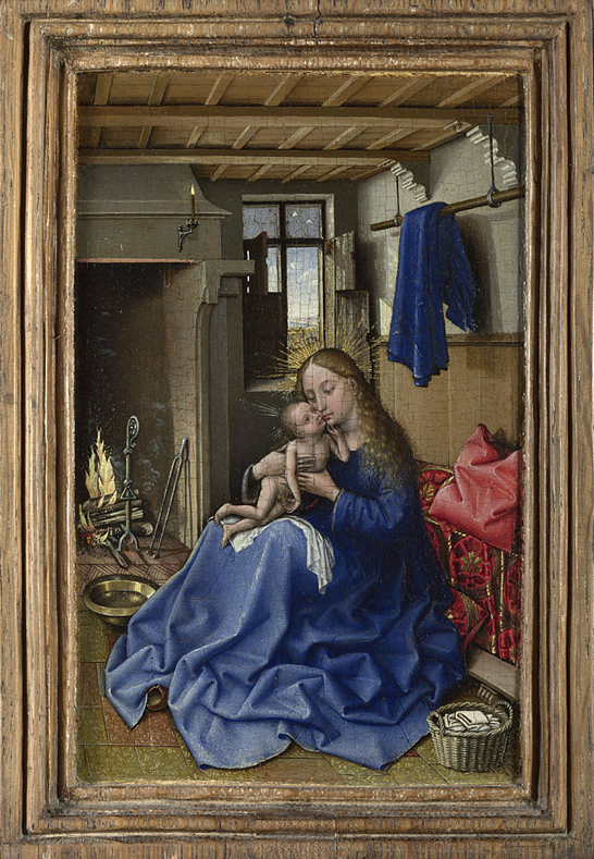 Workshop of Robert Campin (Jacques Daret ?), The Virgin and Child in an Interior, before 1432, oil on oak panel, The National Gallery, London