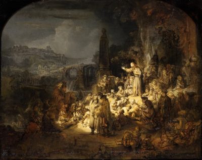 Rembrandt, The Preaching of Saint John the Baptist, ca. 1634, oil on canvas, Gemäldegalerie, Staatlichen Museen zu Berlin