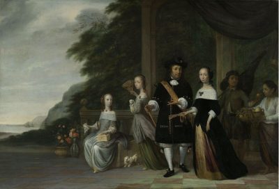 Jacob Janszoon Coeman, Pieter Cnoll and Cornelia van Nijenrode with Their Two Daughters and Two Enslaved Persons, 1665, oil on canvas, Rijksmuseum, Amsterdam