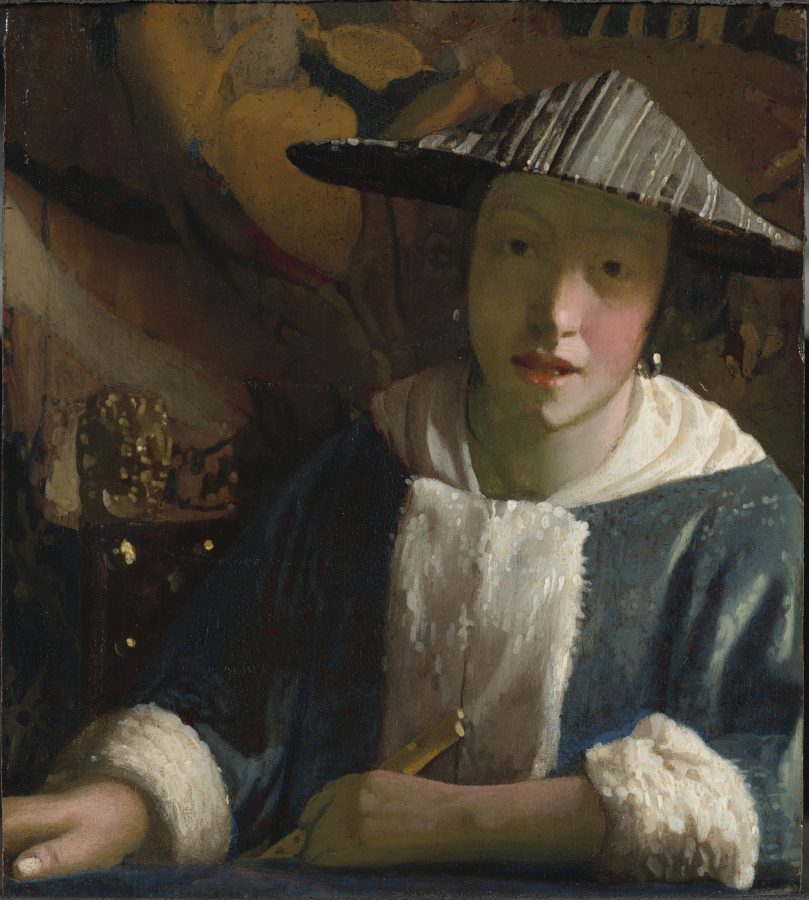Studio of Johannes Vermeer, Girl with a Flute, ca. 1669/1675, oil on panel, National Gallery of Art, Washington