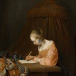 Gerard ter Borch, Woman Writing a Letter, 1655, oil on panel, Mauritshuis, The Hague