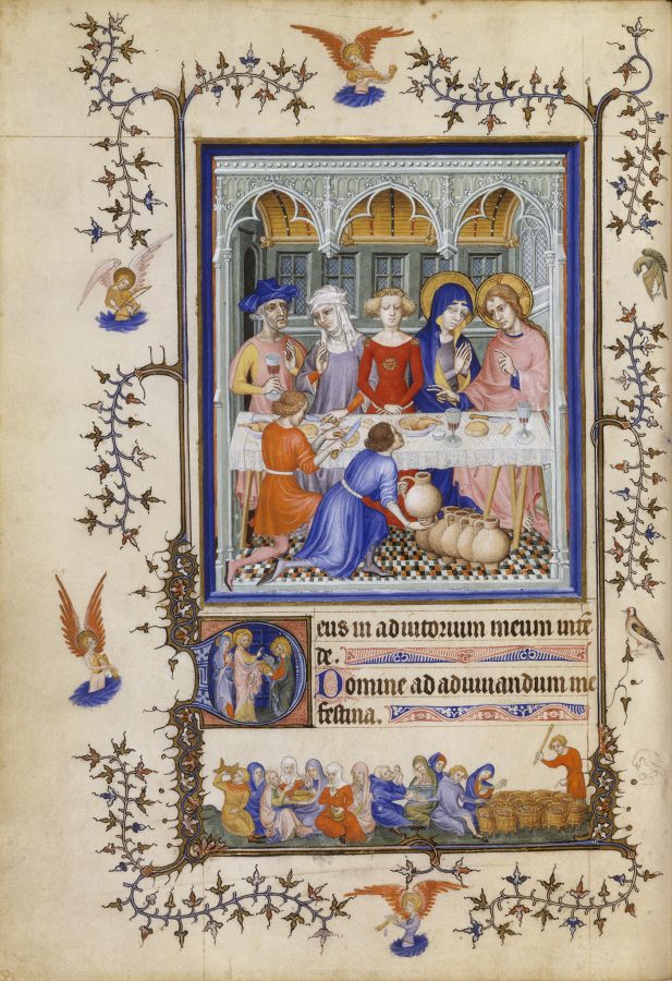 Paris and Bourges (?), Wedding Feast at Cana, from the Très Belles Heures de Notre Dame, 1400‒1405?, Bibliothèque nationale de France, Paris