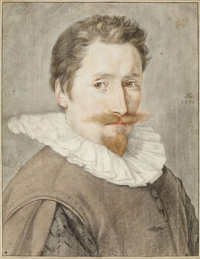 Half-length portrait of Johan Dideringh, 1596. Colored pencil drawing. 40.3 x 31.3 cm.  inv no. Mas1653.