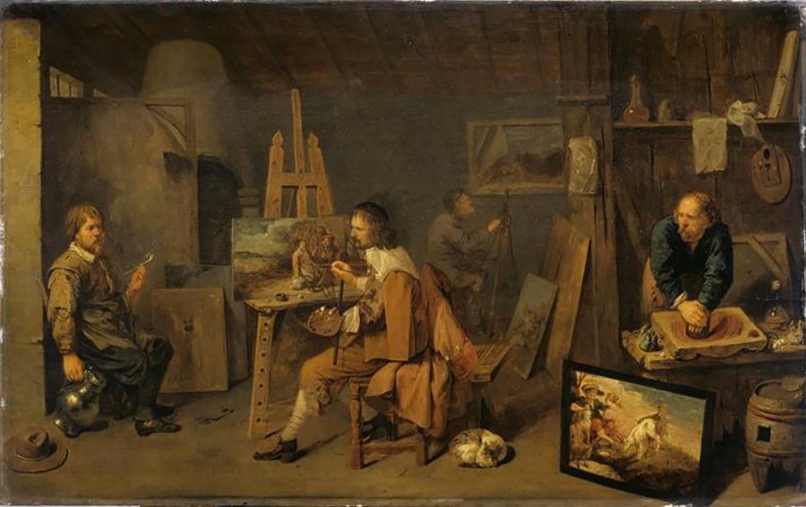 David Ryckaert III, Painter’s Studio, 1638, oil on panel, Musée du Louvre, Paris
