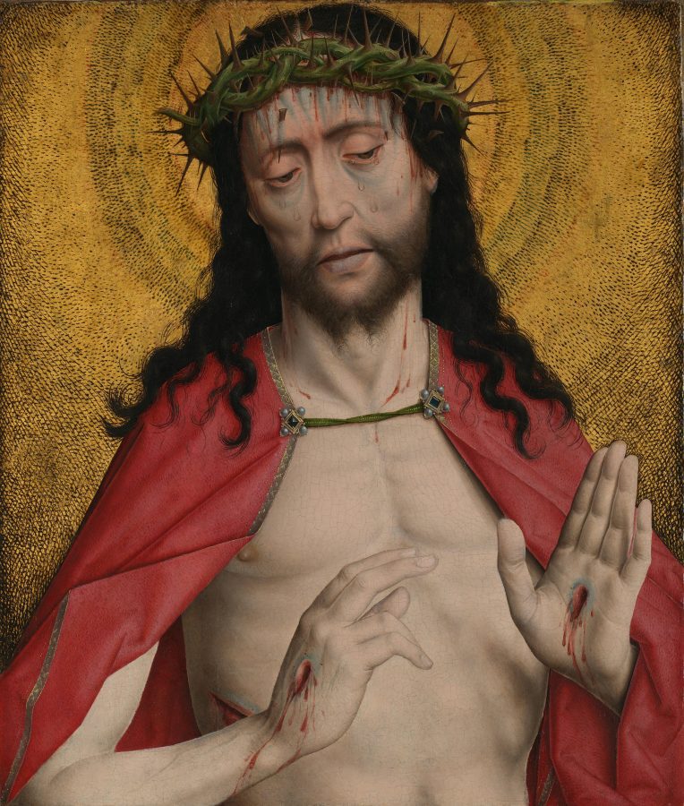 Dirk Bouts, Christ Crowned with Thorns, ca. 1470, oil with egg tempera on canvas, The National Gallery, London,