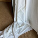 Draped corner of a luxury bedsheet of fine linen, 17th century, probably made in Friesland, Private Collection