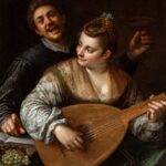Hans von Aachen, Laughing Self-Portrait with “Donna Venusta,” ca. 1580–1585, oil on canvas, Private Collection, Italy