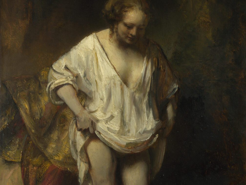 Rembrandt van Rijn, A Woman Bathing in a Stream, 1654, oil on panel, The National Gallery, London