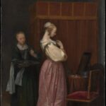 Gerard ter Borch, A Young Woman at Her Toilet with a Maid, ca. 1650–1651, oil on panel, The Metropolitan Museum of Art, New York