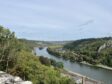 The Meuse in Bouvignes, viewed from the Castle of Crevecoeur, facing north