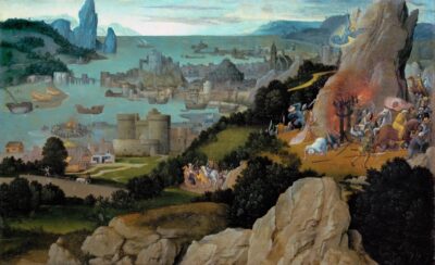Joachim Patinir, The Wheel Miracle of Saint Catherine, before 1515, oil on panel, Kunsthistorisches Museum, Vienna