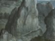 Joachim Patinir and Quinten Massys, The Temptations of Saint Anthony (fig. 14), detail of the Bayard Rock and the Chérau de Charlemagne winding around the crag