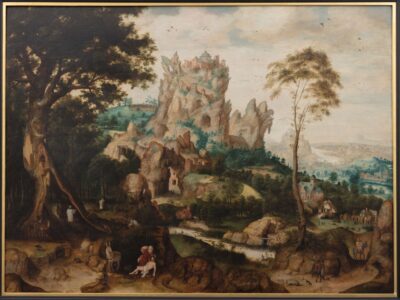 Herri met de Bles, Landscape with the Parable of the Good Samaritan, second third of the 16th century, oil on panel, Musée des Arts anciens, Collection Fondation Société archéologique de Namur